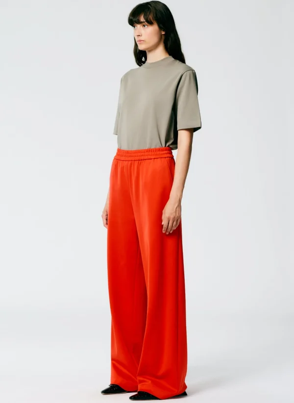 Tibi Active Knit Wide Leg Pull On Pant Red Online