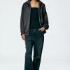 Tibi Active Knit Zipper Detailed Track Jacket Navy Fog Best