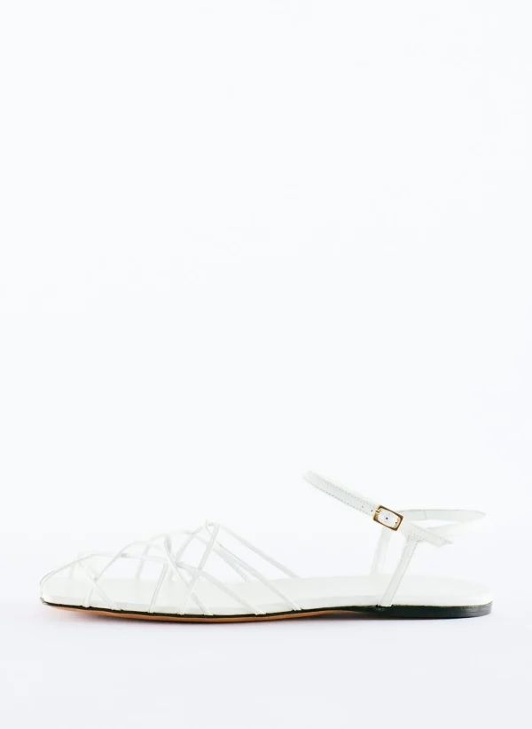 Tibi Berneice Kidskin Sandal Optic White Fashion