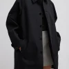 Tibi Bonded Luxe Twill Carcoat Black Cheap