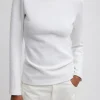 Tibi Boucle Knit Long Sleeve Circular Top White Outlet