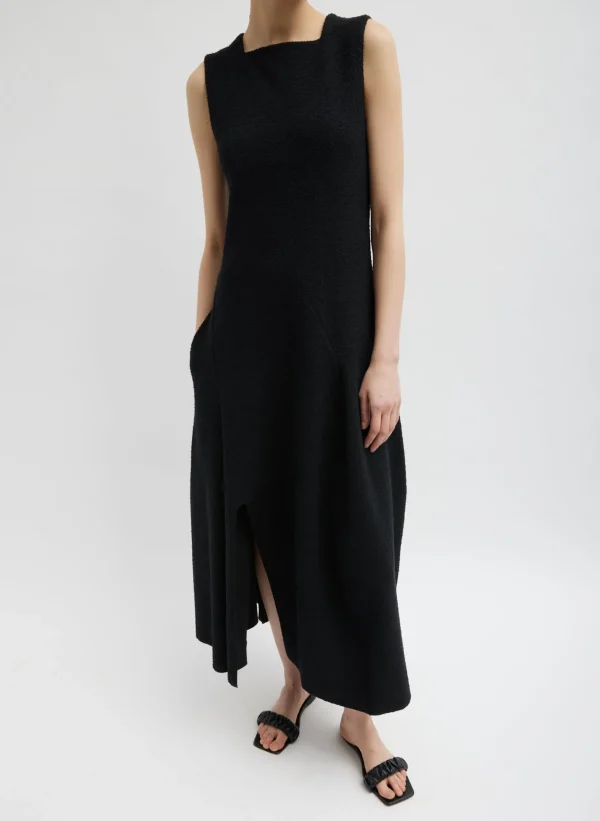 Tibi Boucle Knit Sculpted Dress Black Shop