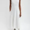 Tibi Boucle Knit Sculpted Dress White Cheap