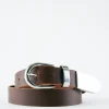 Tibi Carlos Leather Belt Dark Brown Online