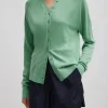 Tibi Cashmere Silk Blend Slim Cardigan Green Tea Flash Sale