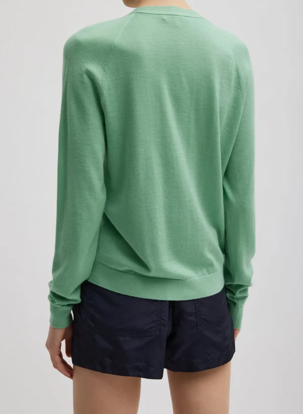 Tibi Cashmere Silk Blend Slim Cardigan Green Tea Flash Sale