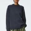 Tibi Cashmere Sweater Crewneck Oversized Pullover Navy Fog New