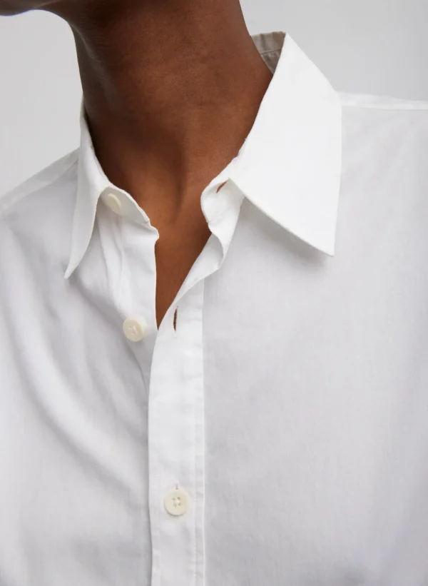Tibi Charlie Men's Slim Shirt White Sale