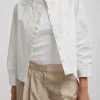 Tibi Chino Holly Bracelet Sleeve Shirt White Online