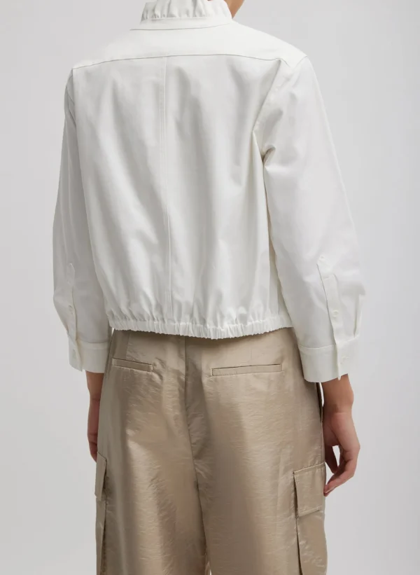 Tibi Chino Holly Bracelet Sleeve Shirt White Online