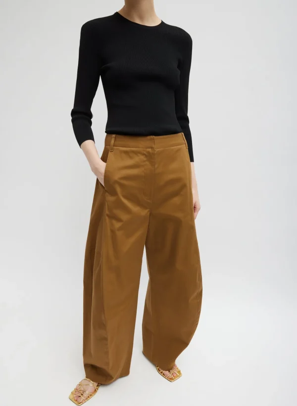 Tibi Chino Sid Pant - Regular Caramel Hot