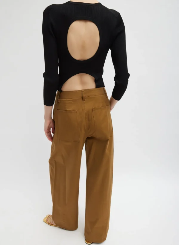 Tibi Chino Sid Pant - Regular Caramel Hot