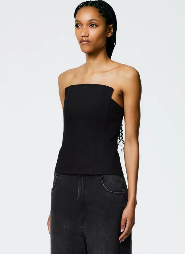 Tibi Chino Square Corset Black Sale