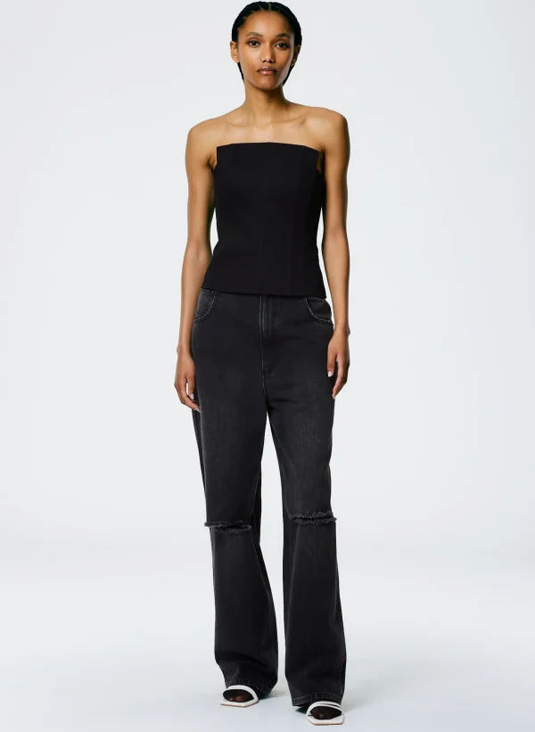 Tibi Chino Square Corset Black Sale