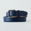 Tibi Classic Men's Leather Belt Ultramarine Blue Fashion