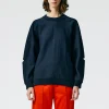 Tibi Cocoon Crewneck Sweatshirt Navy Shop