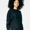 Tibi Cocoon Crewneck Sweatshirt Black Shop