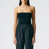 Tibi Compact Stretch Cashmere Tube Top Black Hot