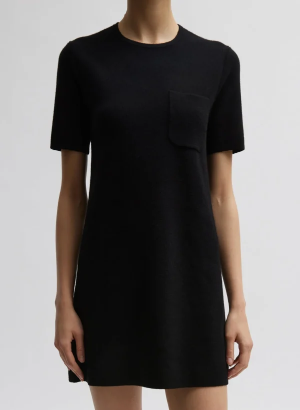 Tibi Compact Stretch Cashmere Mini Dress Black Clearance