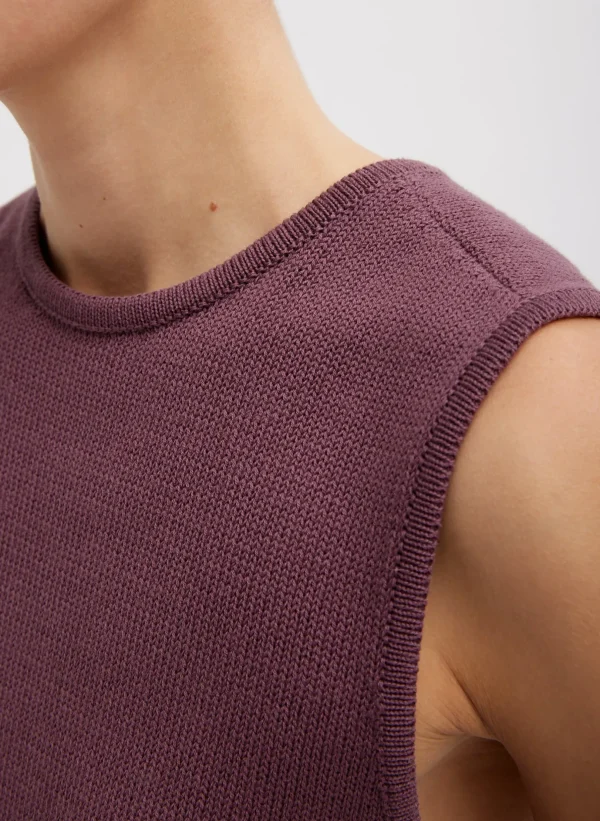 Tibi Cotton Criss Cross Sleeveless Sweater Cinnamon Shop