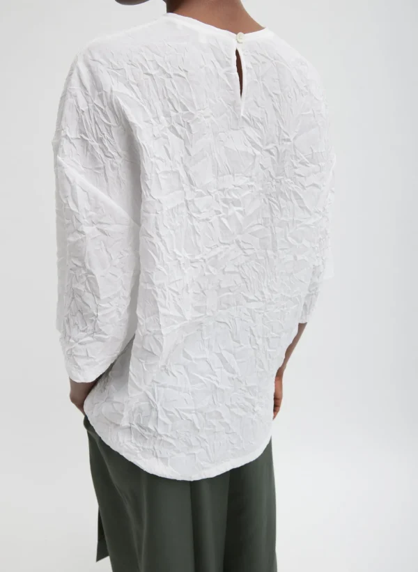 Tibi Crinkle Shirting Easy T-Shirt White Best