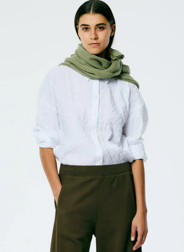 Tibi Crinkle Shirting Oversized Shirt White Outlet