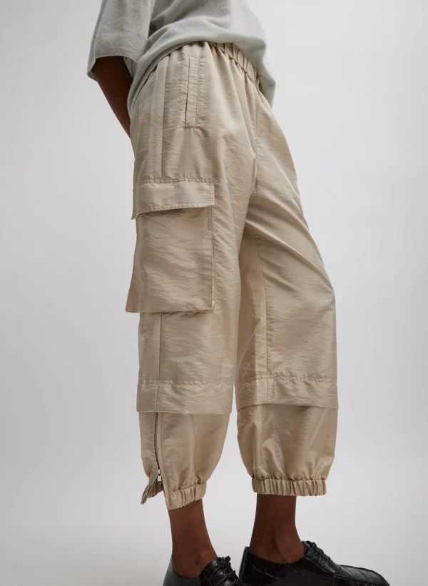 Tibi Crispy Nylon Wilt Pull On Jogger Desert Sand Cheap