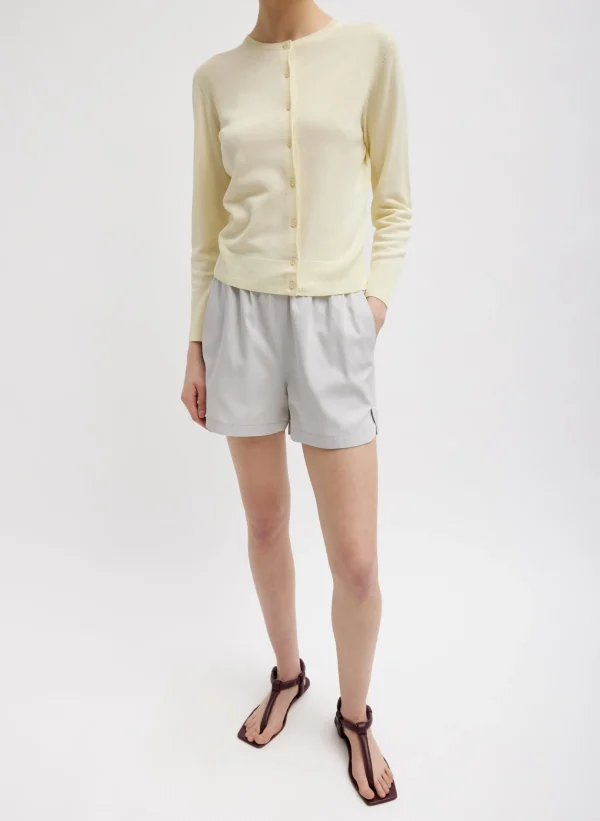 Tibi Crispy Sweater Shrunken Cardigan Butter Outlet