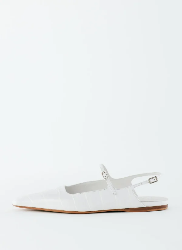 Tibi Croc Print Rudy Flat White Fashion