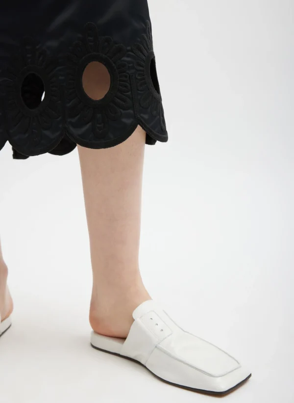 Tibi Daisy Embroidered Nylon Skirt Black Online