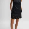 Tibi Daisy Embroidery Short Dress Black Store