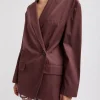 Tibi Drapey Suiting Liam Blazer Cinnamon Cheap