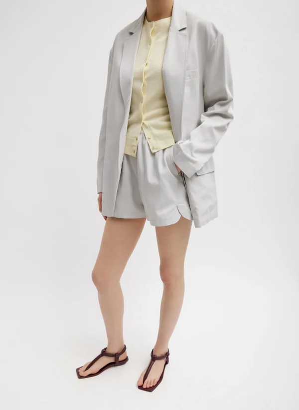 Tibi Drapey Suiting Liam Blazer Stone Best Sale