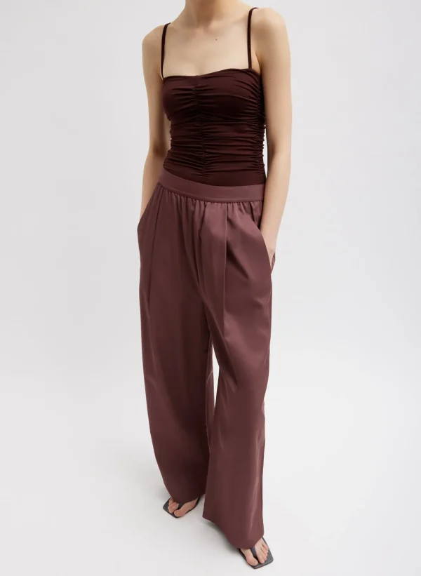 Tibi Drapey Suiting Marit Pull On Pant Cinnamon Online