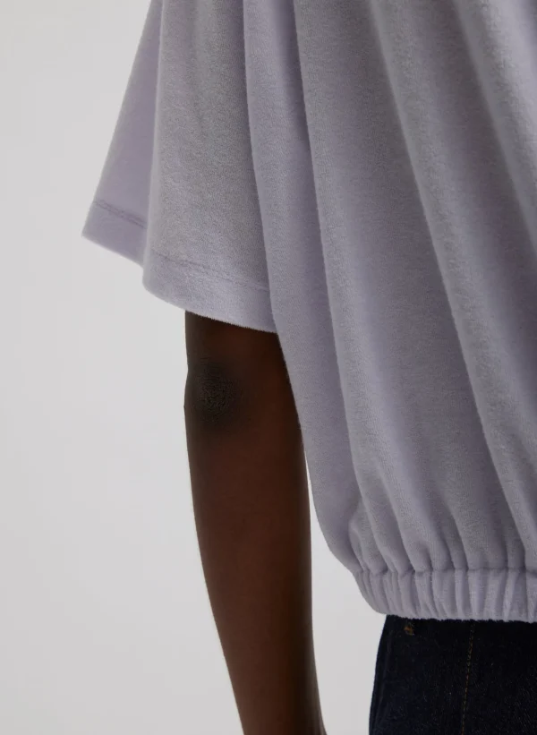 Tibi Dry Loop Terry Easy Polo Shirt Pale Lavender Best