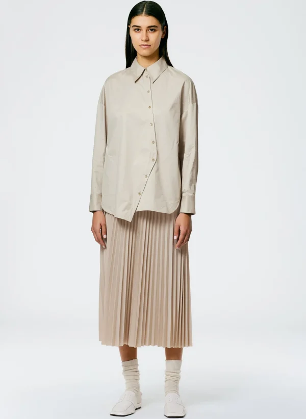 Tibi Eco Poplin Asymmetrical Shirt Ash Cheap