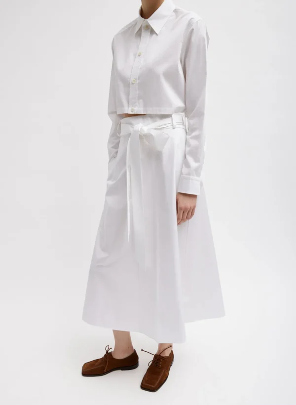 Tibi Eco Poplin Back Wrap Skirt White Best Sale