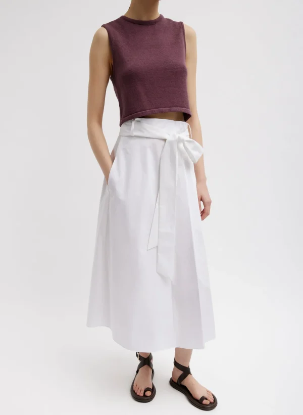 Tibi Eco Poplin Back Wrap Skirt White Best Sale