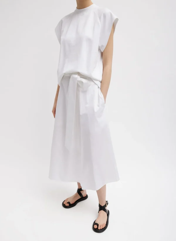 Tibi Eco Poplin Back Wrap Skirt White Best Sale