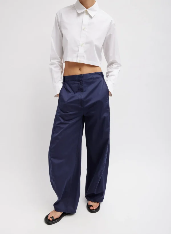 Tibi Eco Poplin Cropped Shirt White Cheap