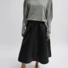 Tibi Embossed Python Circle Skirt Black Shop