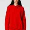 Tibi Feather Weight Cashmere Easy Mens Hoodie Red Best