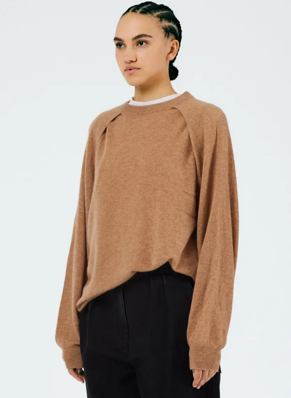 Tibi Feather Weight Cashmere Easy Cocoon Tunic Sand Hot