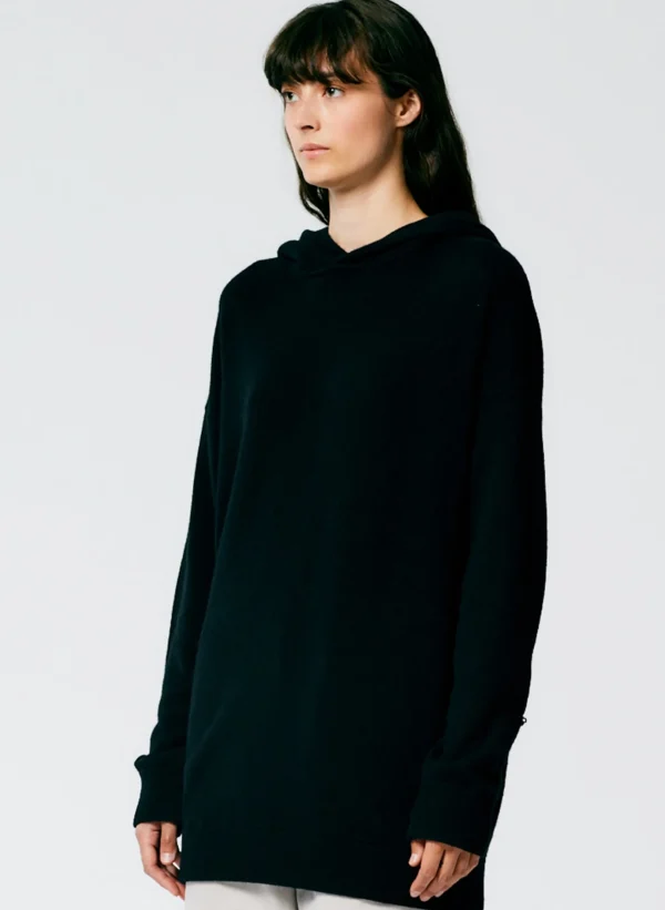 Tibi Feather Weight Cashmere Easy Men's Hoodie Black Online