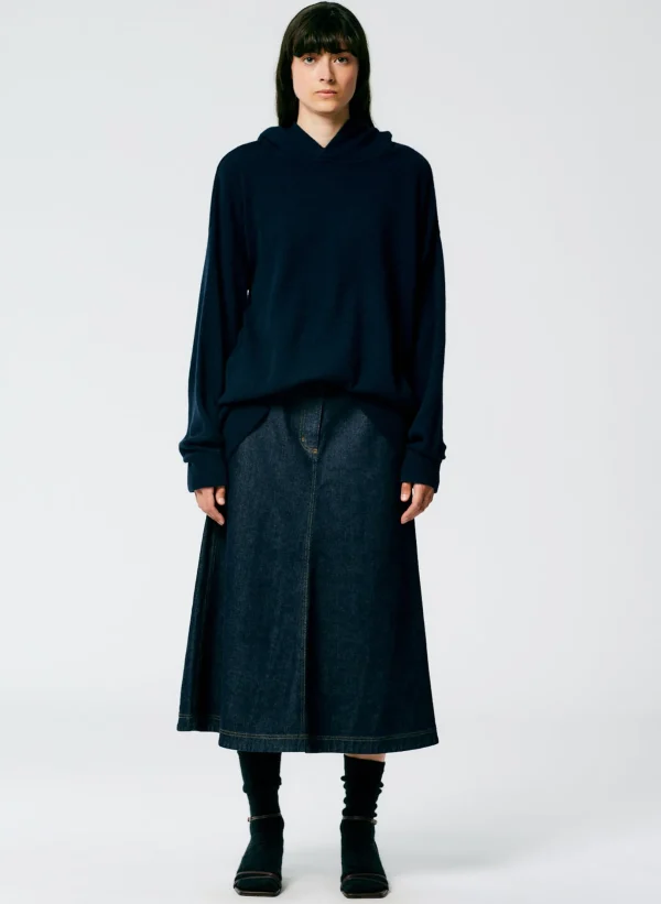 Tibi Feather Weight Cashmere Easy Men's Hoodie Navy Cheap