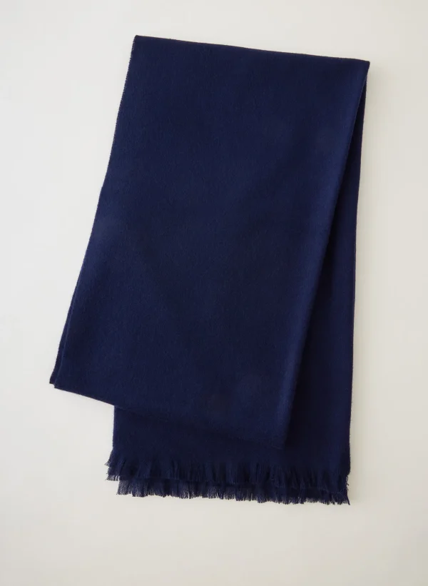 Tibi Fringe Scarf Navy Store