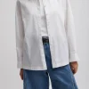 Tibi Gabe Oversized Shirt White Sale