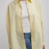 Tibi Gabe Oversized Shirt Lemon Ice Discount