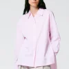 Tibi Gabe Oversized Shirt Pink Outlet