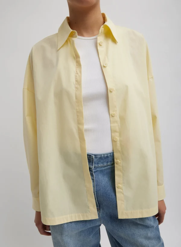 Tibi Gabe Oversized Shirt Lemon Ice Discount